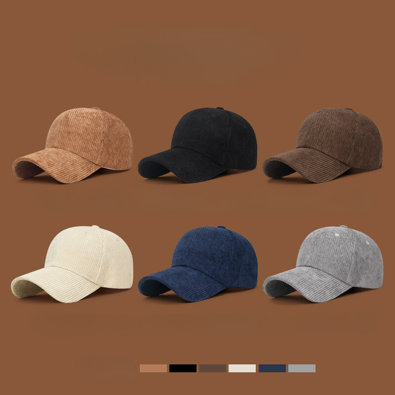 Women Men Corduroy Baseball Caps Sun Golf Hat Casual Outdoor