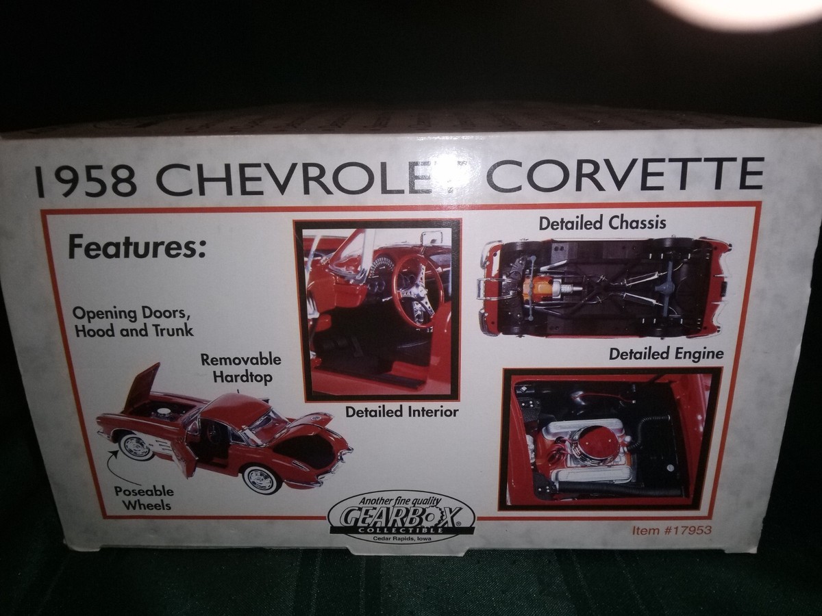 1958 Chevrolet Corvette Gearbox 1:12 Die Cast - Red Wp37 | eBay