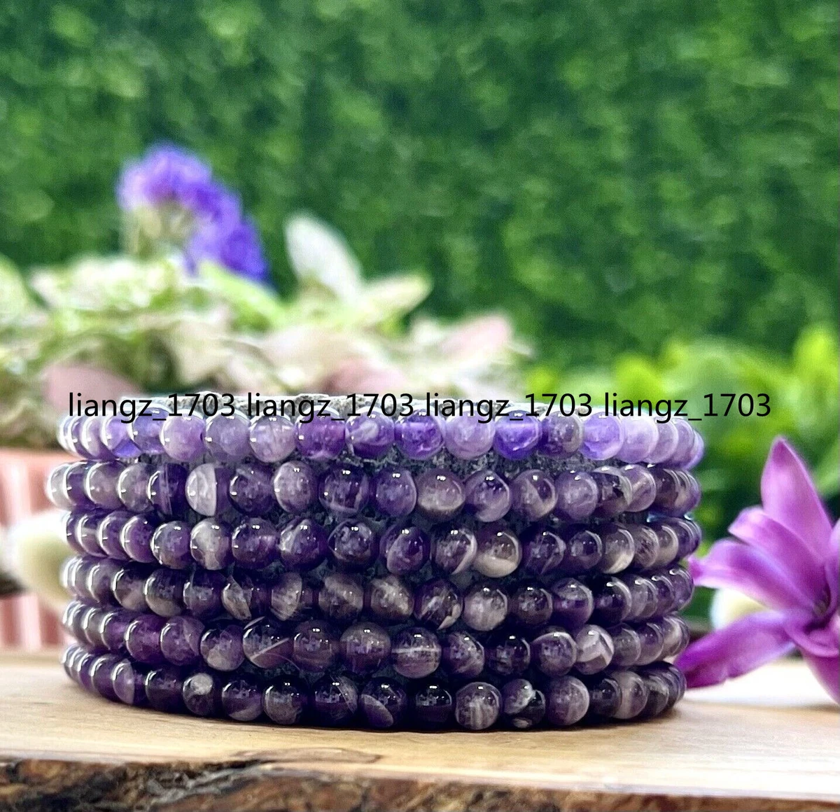 Wholesale Lot 6 Pcs Natural 6mm Amethyst Gemstone Crystal Stretch