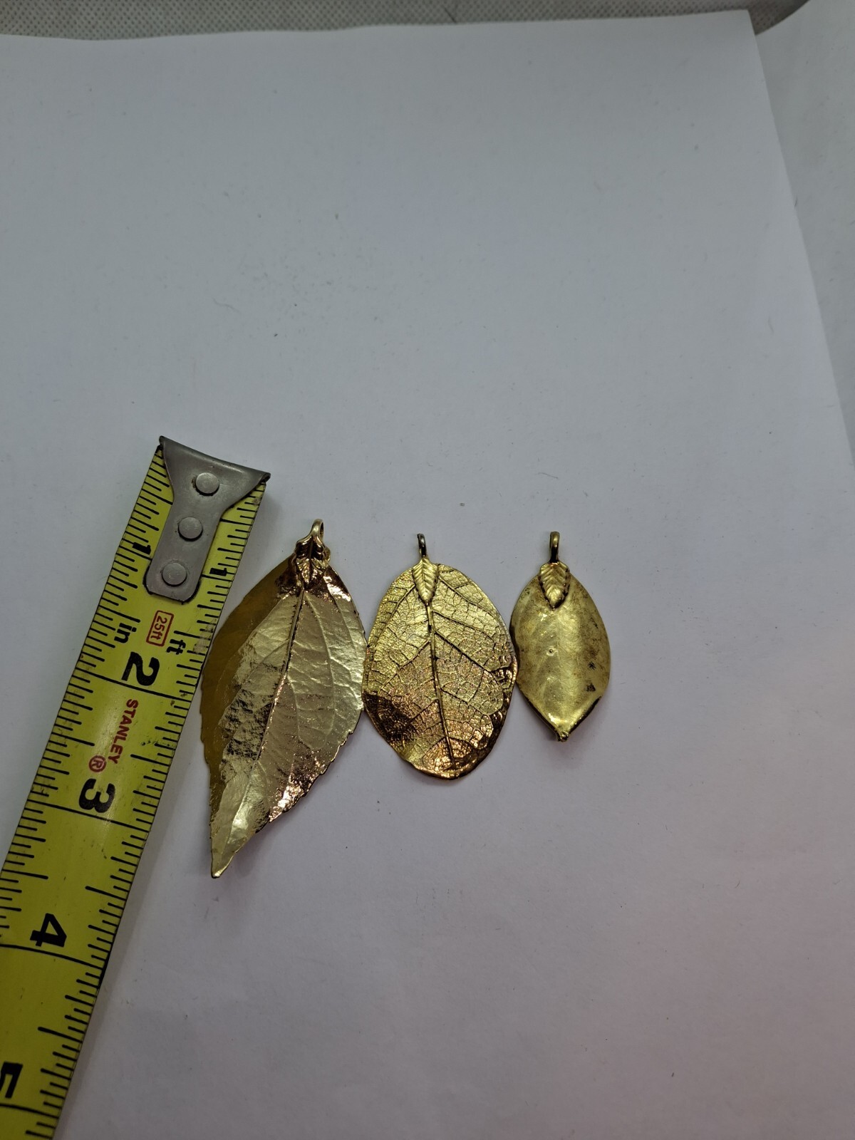 Vintage Lot Gold Dipped Leaf Pendants Naturecore … - image 7