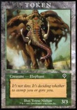 1 x Elephant Token - Invasion Player Rewards - Invasion - Light Play - MTG