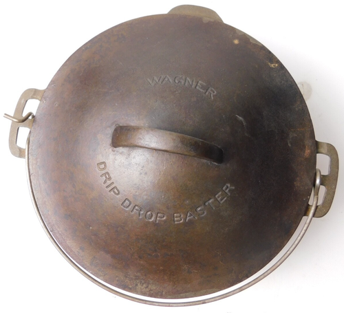 Vintage Wagner Drip Drop Baster Gusseisen. Deckel 1268 B und Bräter 1268 C - Bild 1 von 13