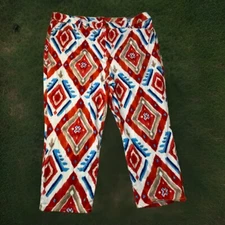 Chicos Womens Sz 4 (42x23) The Platinum Collection Crop Pants Southwestern Print