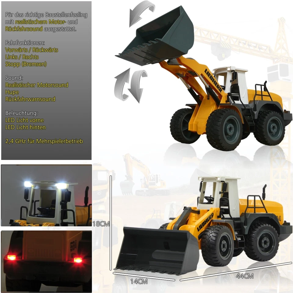 Baustellenfahrzeug Ferngesteuert Modell RC Spielzeug Kind Baustelle Bagger LKW - Bild 3 von 4