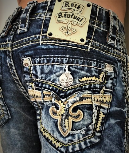 Neu Rock Revival Scion schmaler Bootcut für Herren 27 x 34  - Bild 1 von 3