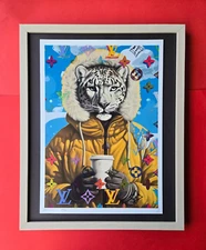🔥 Death NYC Large Framed 16x20in Pop Art Hand Signed TIGER LV FASHION COA #9