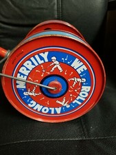 ANTIQUE TOY - MERRILY WE ROLL ALONG MUSICAL PUSH TOY - RARE!!! 1930-40s vg