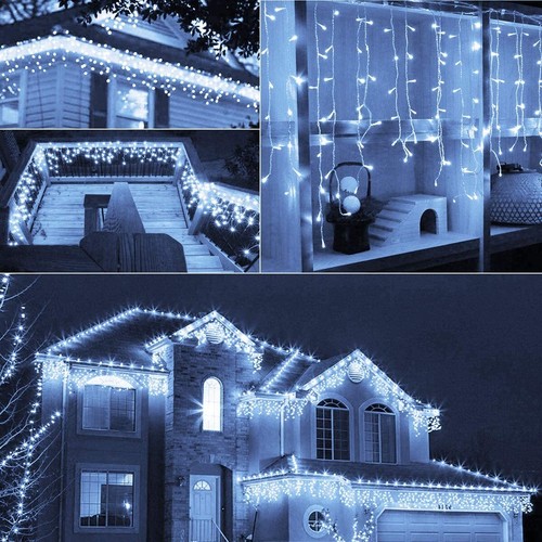 LED Lichterkette Eisregen Party Garten Beleuchtung Weihnachtsdeko Außen Innen DE - Bild 5 von 39
