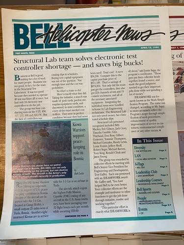 1996 Bell Helicopter News Employee Publications - Picture 7 of 23