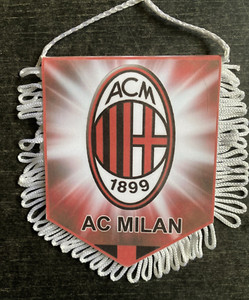 Gagliardetto Ufficiale AC Milan 25x35cm - Rosso, Per Tifosi E Collezionisti