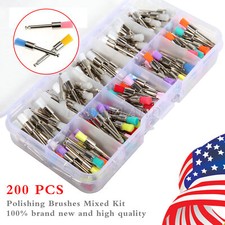 200PC Dental Nylon Materials Closure Flat Polishing Polisher Prophylaxis Brushes