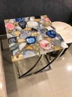 Mix Agate Coffee Table Top, Square Agate Geode Center Living Room Table Top Deco