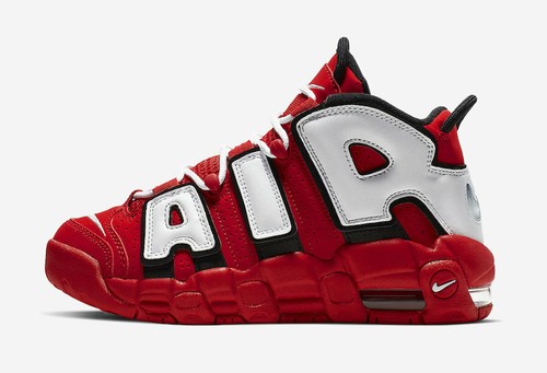 nike uptempo red white black