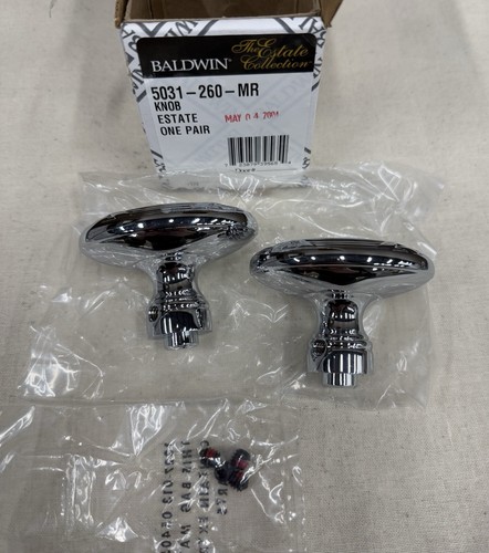 Baldwin Estate Edinburgh 5031 Knob Pair in 260 Polished Chrome 5031-260-MR - Picture 9 of 17