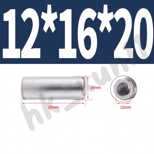 A2 STAINLESS STEEL ALL THREAD SLEEVE ROD BAR STUD ROUND CONNECTOR TUBE LONG NUTS - Picture 127 of 156