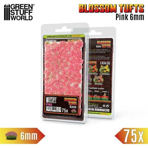 Ciuffi con Fiore - Fleurs - 6mm - Fiori Rosa - Erba Erbetta - Imbasettamento - Foto 2 di 3