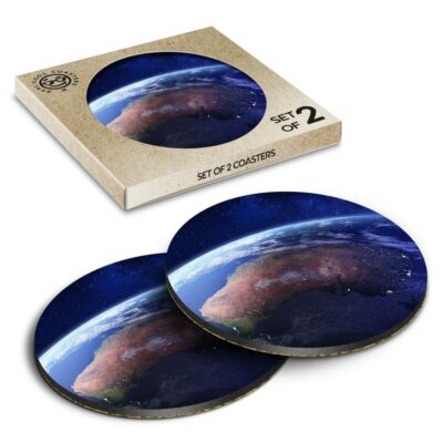 2 x Box Runde Untersetzer - Australien Weltraum Planet Erde Ansicht #21167
