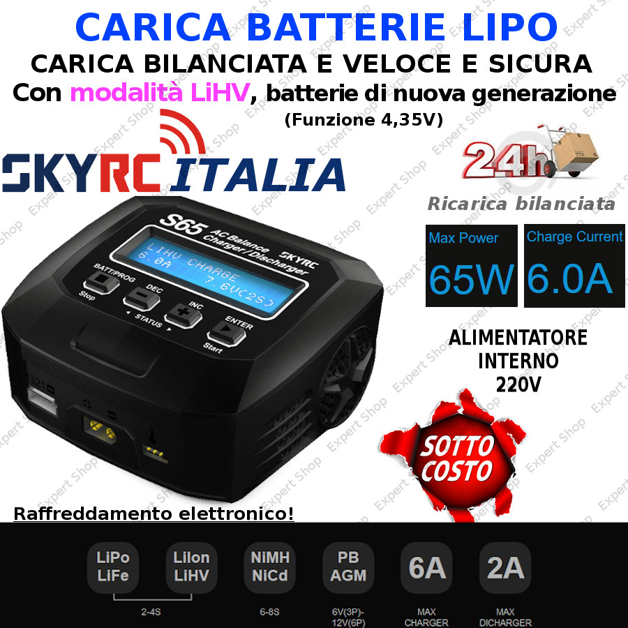 SkyRC iMAX B6 V2: Carica Batteria Bilanciata LiHV per Drone e Softair - 1