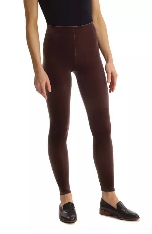 COMMANDO Perfect Control Top Velvet Leggings Greige Color Size Small $98 -  NWT