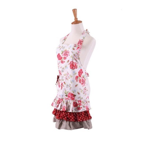 Lovely Floral Design Adult Girls Apron 100% Canvas Cotton Kitchen Craft Baking - Picture 2 of 5