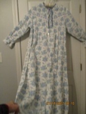 Vtg Saybury nightgown long 100 cotton flannel floral pin tucks HEFTY GRANNY M