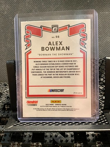 🔥 Alex Bowman 2022 Donruss Optic Retro Silver Holo - Card # 98 🔥 - Picture 2 of 2