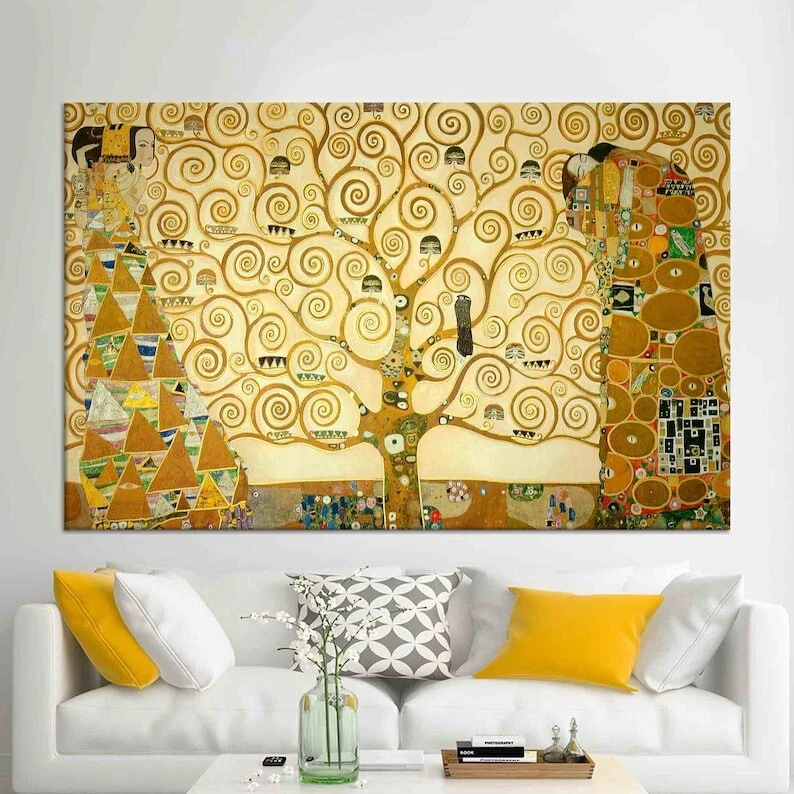 Gustav Klimt,Klimt Art,Klimt Paintings, Oil Painting Abstract, Tree Of Life Art - Image 2 of 4