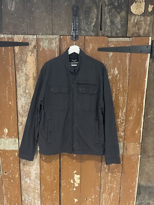 Threadbare Jacket Coat Men's Size XL Cotton Blue Full Zip Pockets High Neck