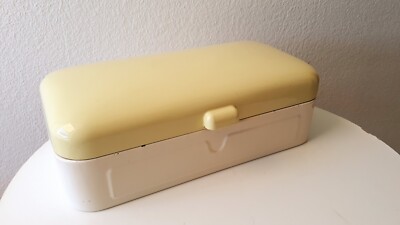 50er Große Alte  Brotdose  Vorratsdose Metall Emaille  Brotkasten Vintage  60er