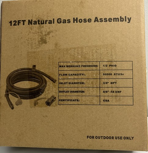 3/8" ID Natural Gas Hose Low Pressure LPG Hose with Quick Connect for Weber.. - Picture 9 of 9