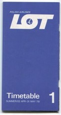 LOT POLISH AIRLINES SUMMER 1 TIMETABLE APRIL - MAY 1978 POLAND