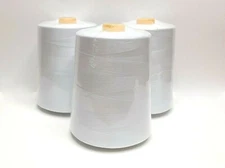3 pcs .All Purpose Polyester Sewing Thread, 12,000 yards Each, Tex 27, White