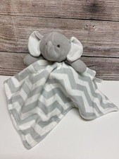 CARTERS SECURITY BLANKET ELEPHANT GRAY GREY AND WHITE VGUC