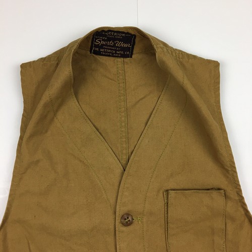 VINTAGE 40s 50s HETTRICK Shooting Vest SMALL Duck Cotton Hunting Toledo USA Made - Picture 5 of 6