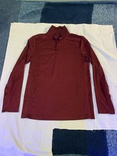 Tek Gear Red Dry Fit Sports Polo Long Sleeve Polyester Men's S