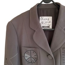 C. 1990 Moschino Cheap And Chic Cropped Grey Blazer Size 10
