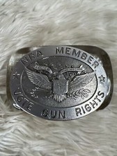 Vintage NRA Member Vote Gun Rights Project Two Million Oval Belt Buckle