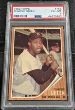 1962 Topps Pumpsie Green PSA 6 EX-MT GREEN TINT CENTERED #153 Red Sox