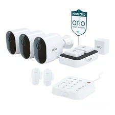Arlo Pro 4 Wireless 2K Spotlight Security Camera System with Keypad and Sensors