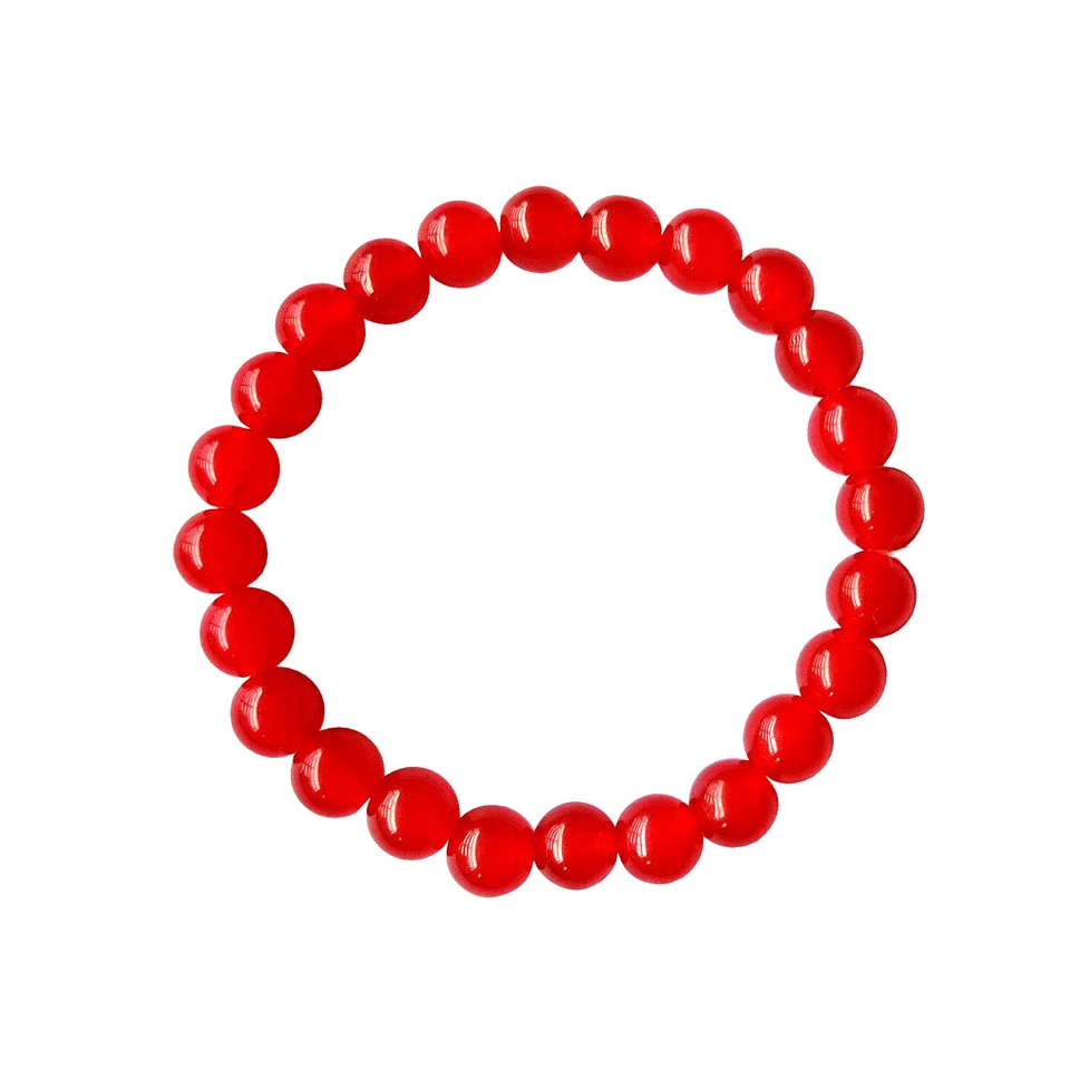 Pulsera de ónix rojo 100 % natural cuentas redondas de 8 mm lote al por mayor... - Imagen 2 de 4