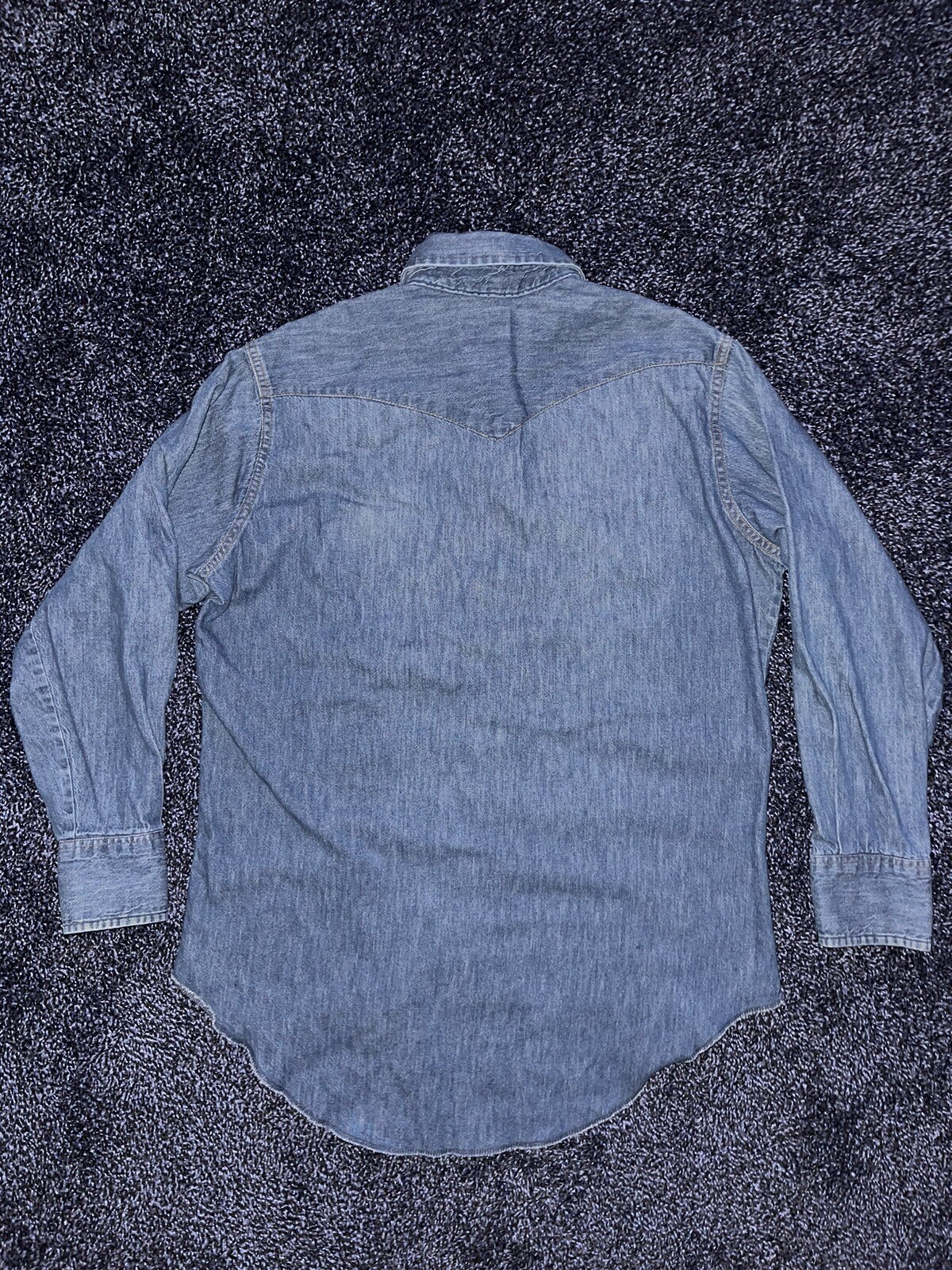 Vintage Maverick Mens Denim Shirt Pearl Snap Long Sle… Gem