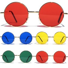 Round Circle Metal Frame Circle 60's Vintage Style Sunglasses Color Lens
