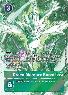 Green Memory Boost! Alternate Art - P-038 NM - Digimon TCG