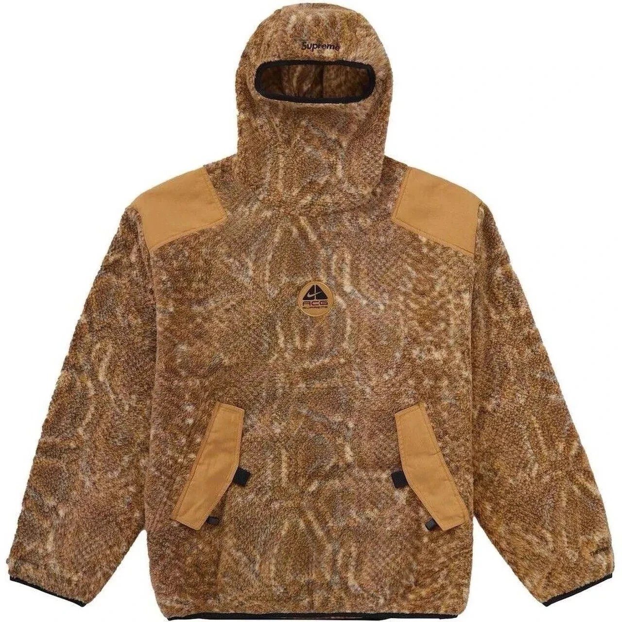 Pull polaire Supreme x Nike ACG Sherpa peau de serpent dorée taille M neuf avec étiquette