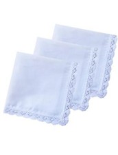 COCOUSM New Ladies White Cotton Handkerchiefs Crochet Lace Hanky -30cm