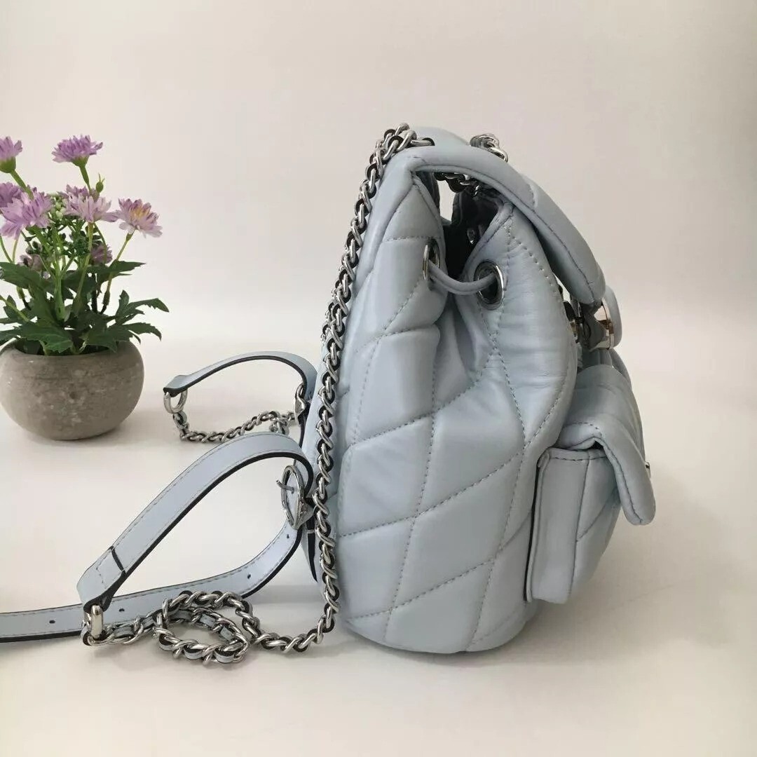 COACH Tabby Quilted Backpack Light Blue CU077 Outlet NEW Quilting