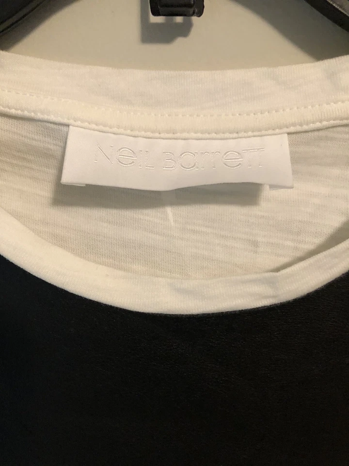 NEIL BARRETT Washed  T Shirt Size M Loose Slimfit Black White Women - Изображение 2 из 4