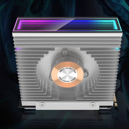 ARGB M.2 2280 SSD Heatsink with 50MM PWM Dual Fan for M.2 Desktop PC(Grey) - Bild 8 von 8
