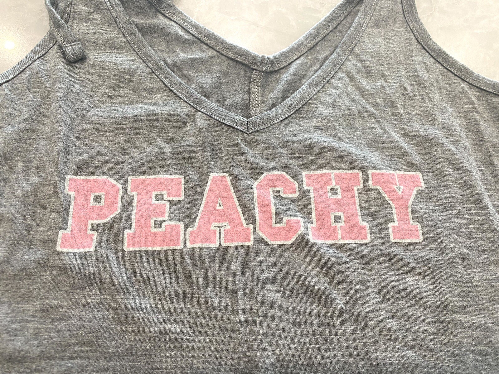 Xhilaration Sleepwear Gray/ Pink “Peachy" Lounge/ Pajama Tank Top Size