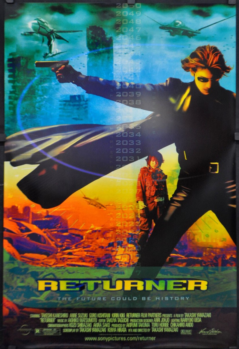 映画ポスター レトロ Cancel My Reservation THE RETURNER 2002 AUTHENTIC 27X40 MOVIE POSTER TAKESHI KANESHIRO